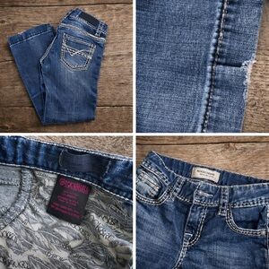 Rock & Roll Denim Girls Trouser Jeans | Heavy Stitch | Adjustable Waist | Size 8